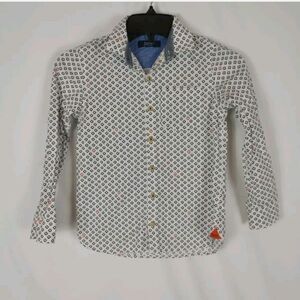 TED Baker Boys size 7 Nautical Sailor Print Button Down Oxford SHIRT Shipped wit